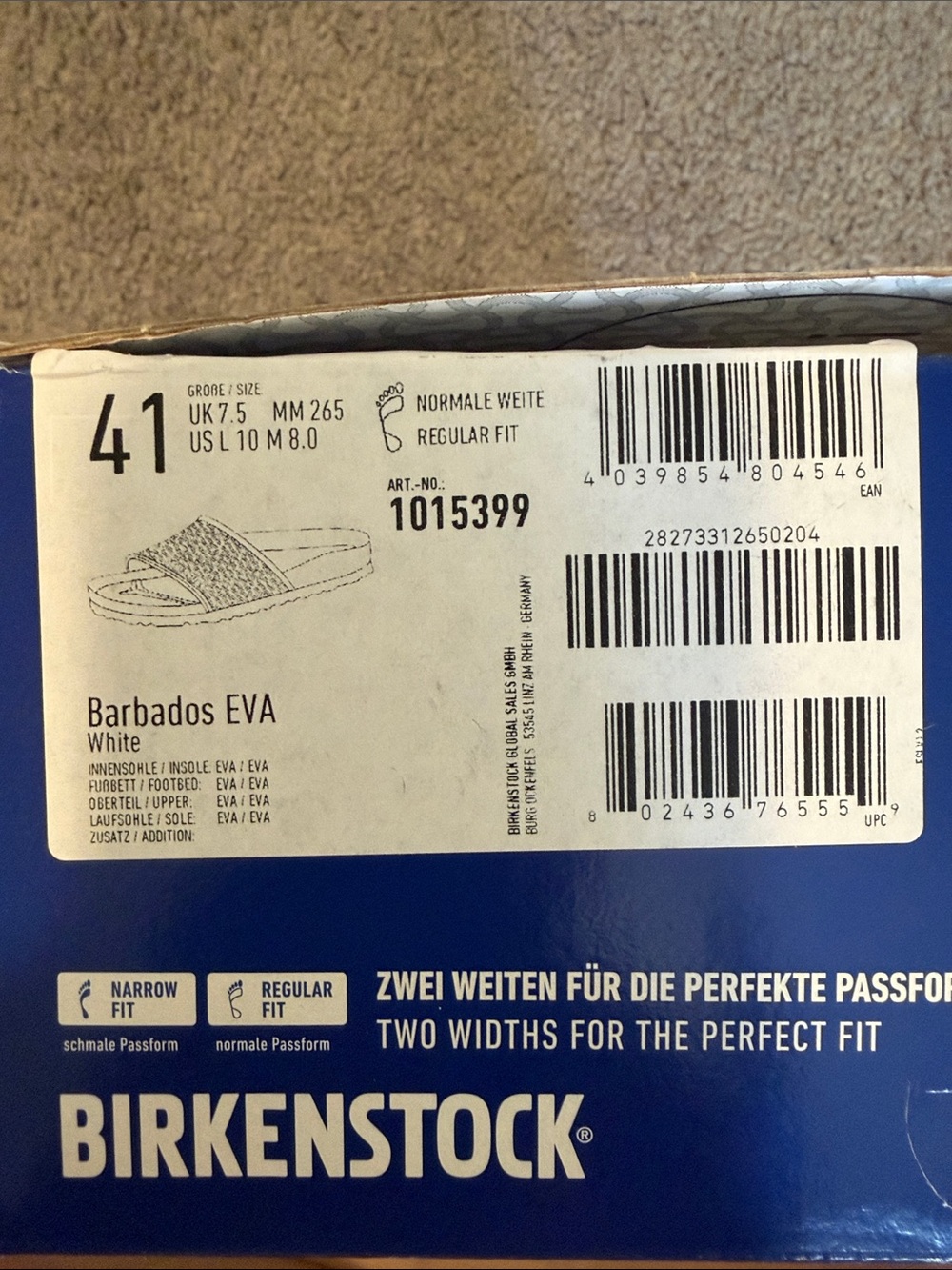 Birkenstock White Logo Strap Slide Sandals - Picture 4 of 4